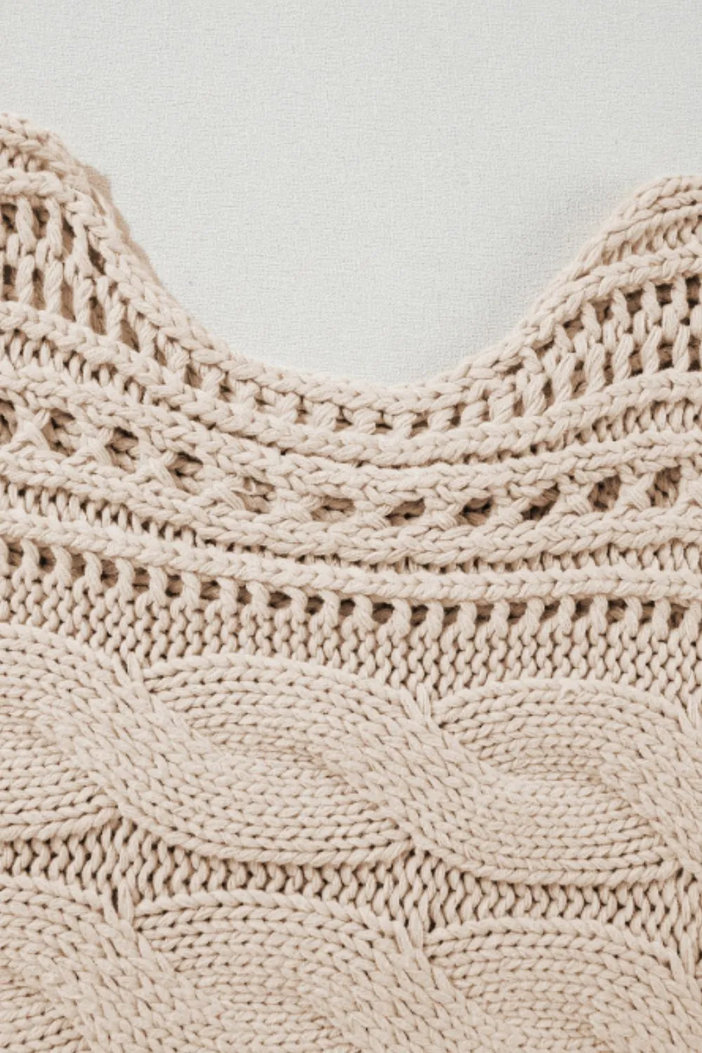 kesley Openwork Cable Knit Long Sleeve Sweater