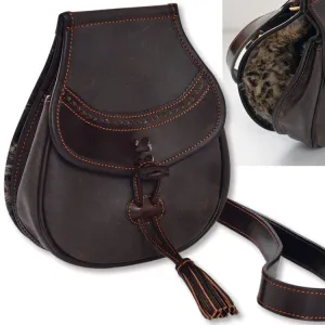 Kevin's Ladies Leather Tweed and Fur Lined Bag