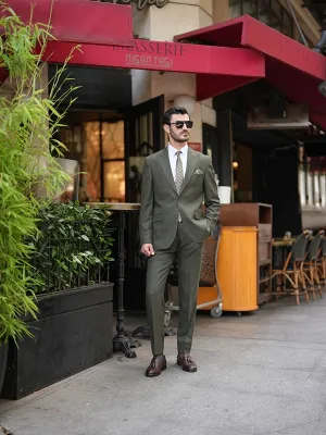 Khaki Slim Fit 2 Piece Suit for Men by GentWith.com