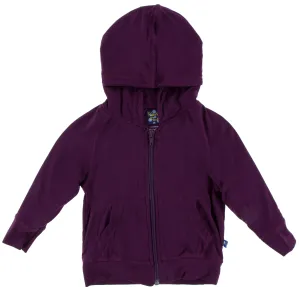 KicKee Pants Solid Wine Grapes Lightweight Zip Front Hoodie