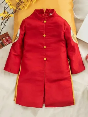 Kids Ao Dai Boy Red Ao Dai Top Only