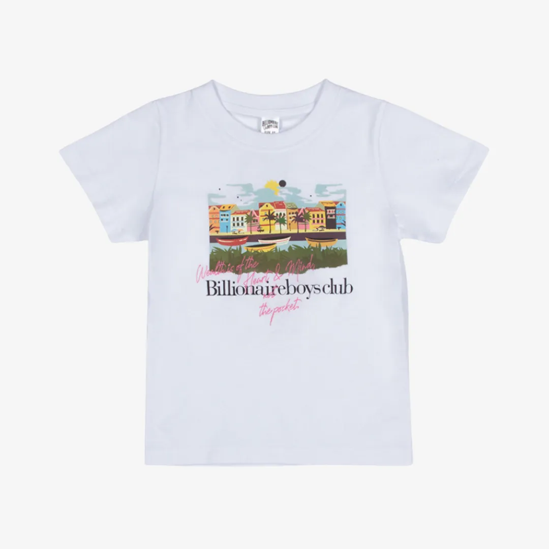 kids billionaire boys club greetings s/s knit (white)