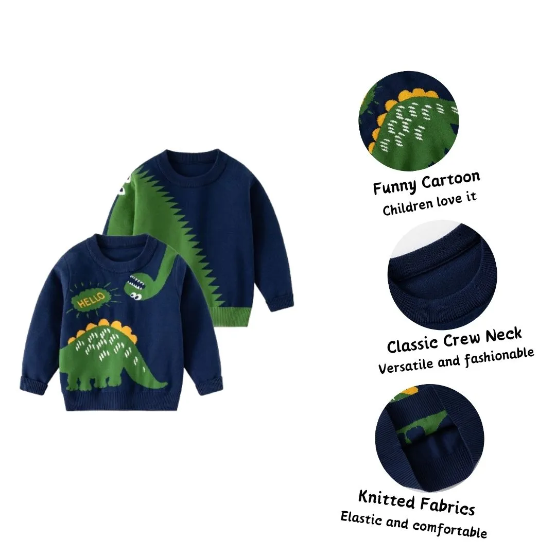 Kids Boys Child's Dinosaur Sweater Animal Dino Crocodile Pullover