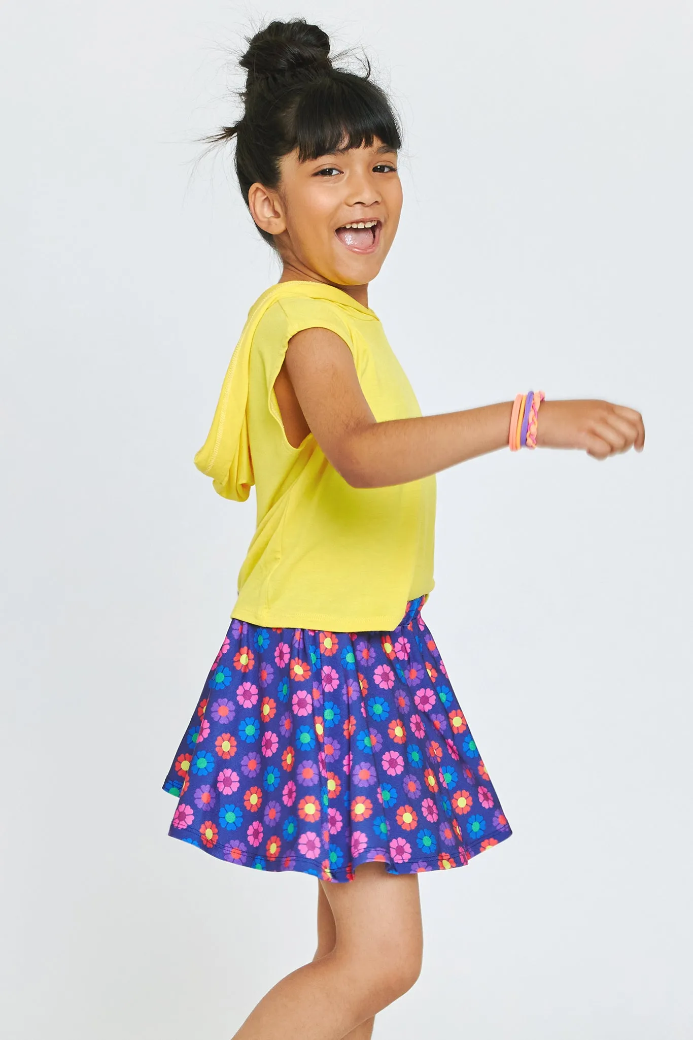 Kids Skater Skirt in Heart Floral