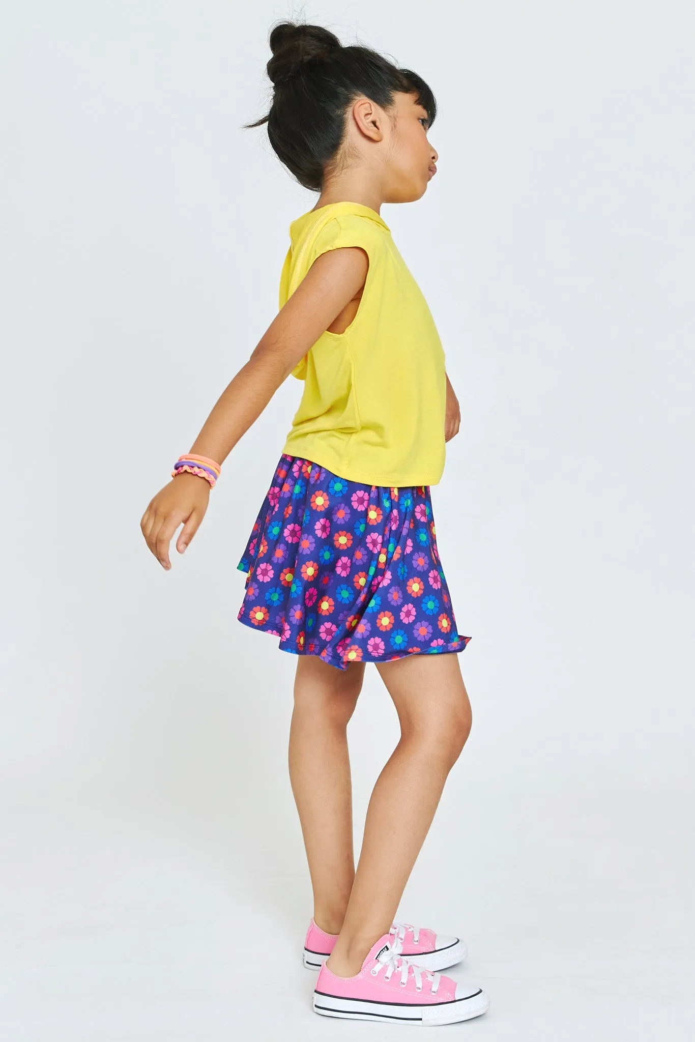 Kids Skater Skirt in Heart Floral