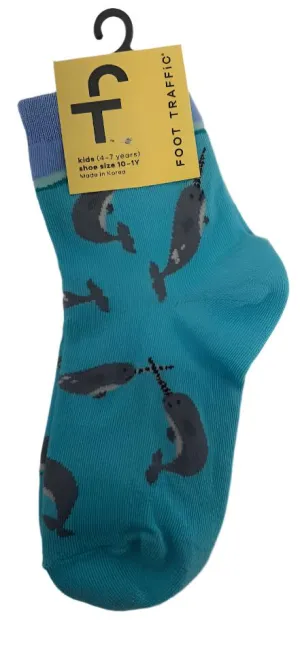 Kid's Socks Two Sizes available Blue Dolphin  6873K