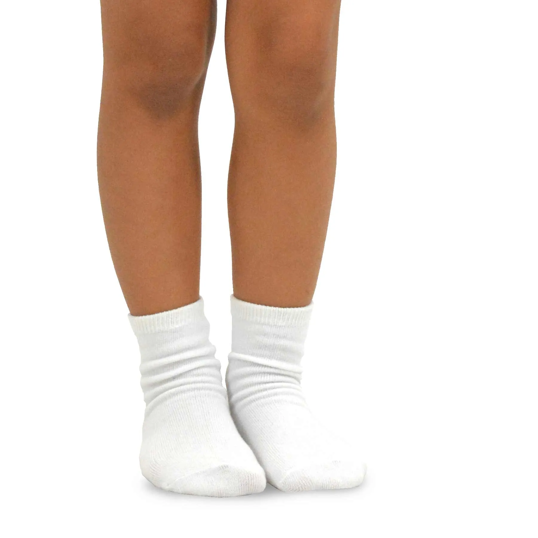 Kids Solid Crew Socks Fashion Cotton 6 Pair Pack