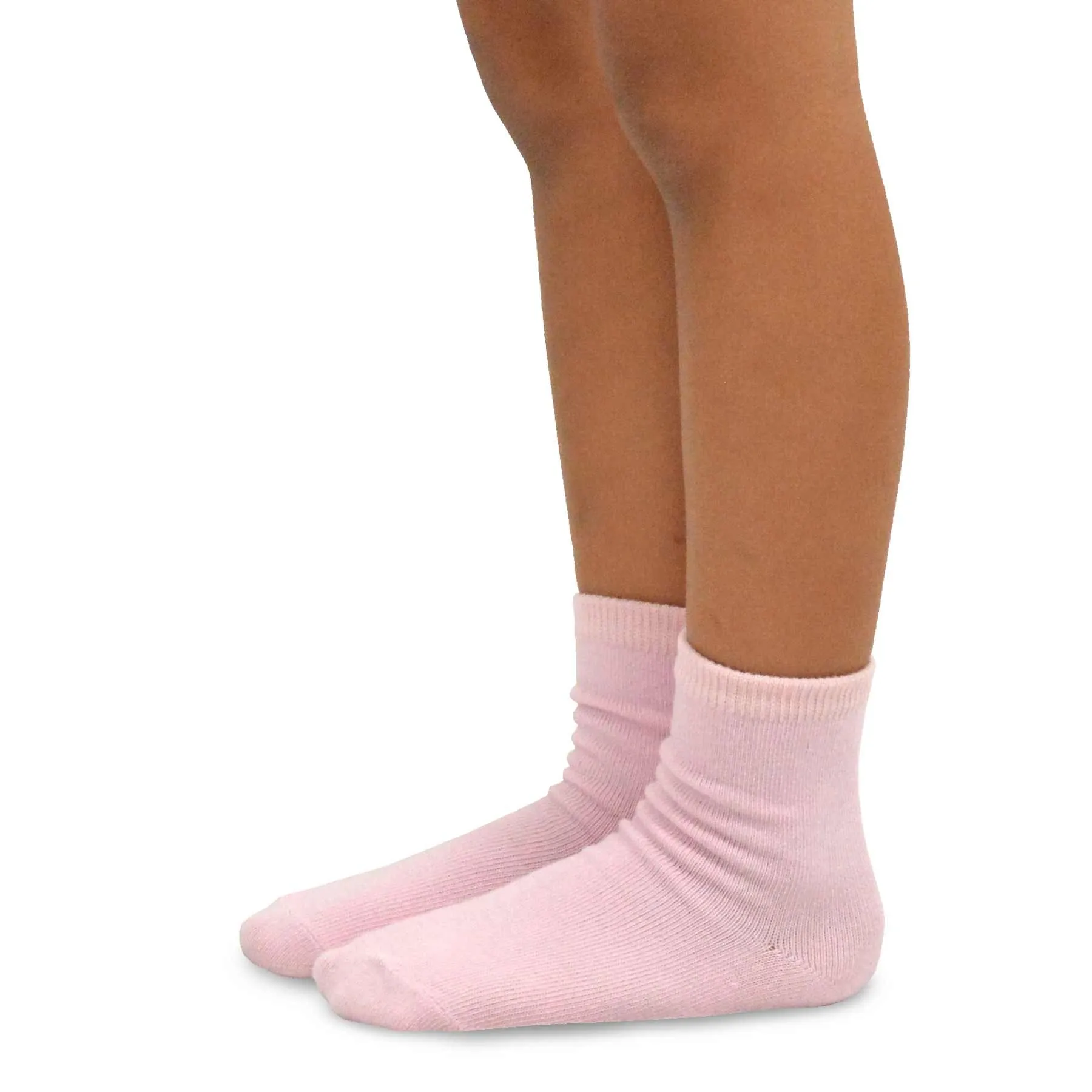 Kids Solid Crew Socks Fashion Cotton 6 Pair Pack