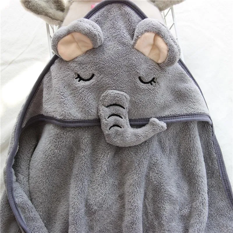Kids/Baby Cartoon Hooded Super Soft Sleeping Swaddle Wrap Blankets