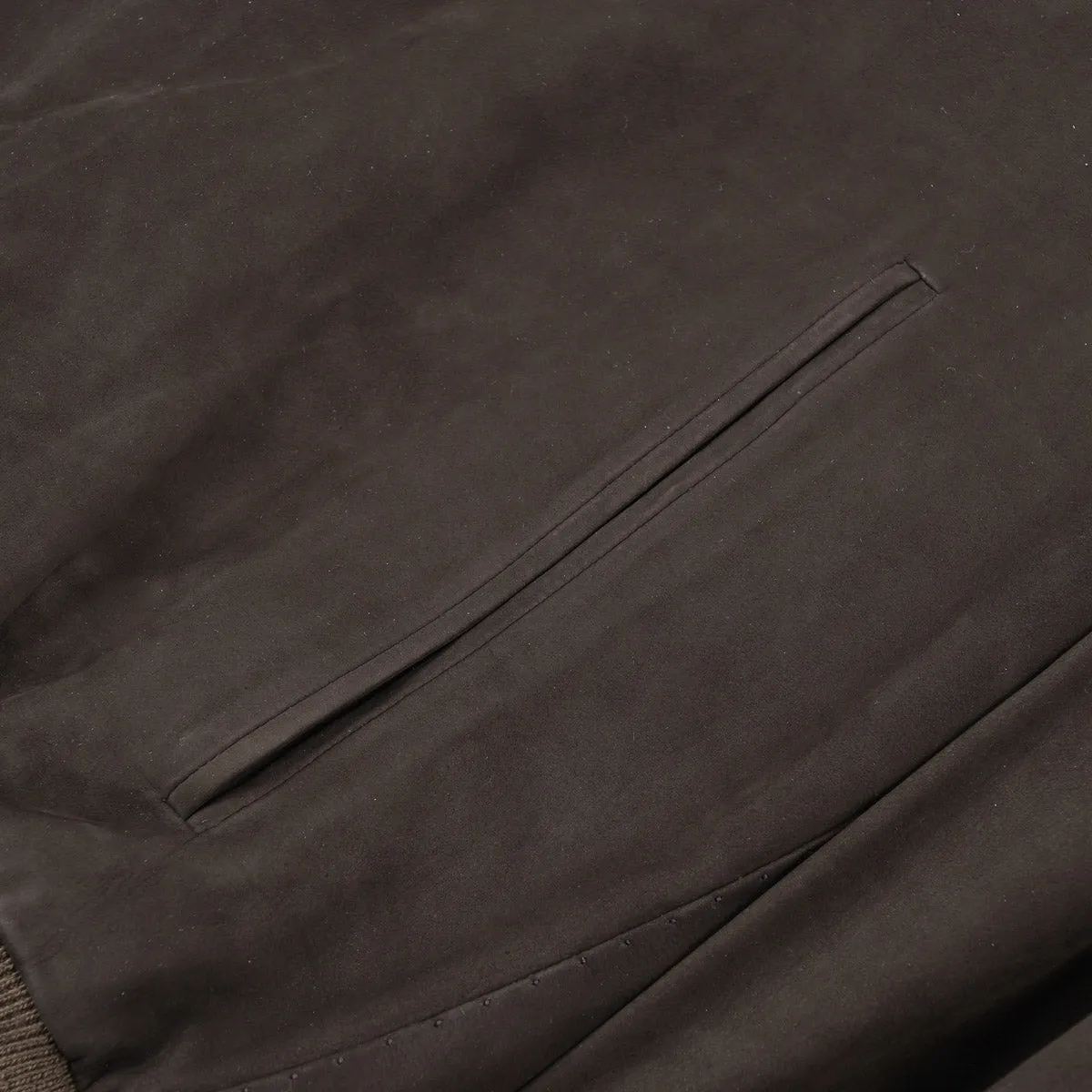 Kiton Cashmere-Lined Nubuck Leather Jacket