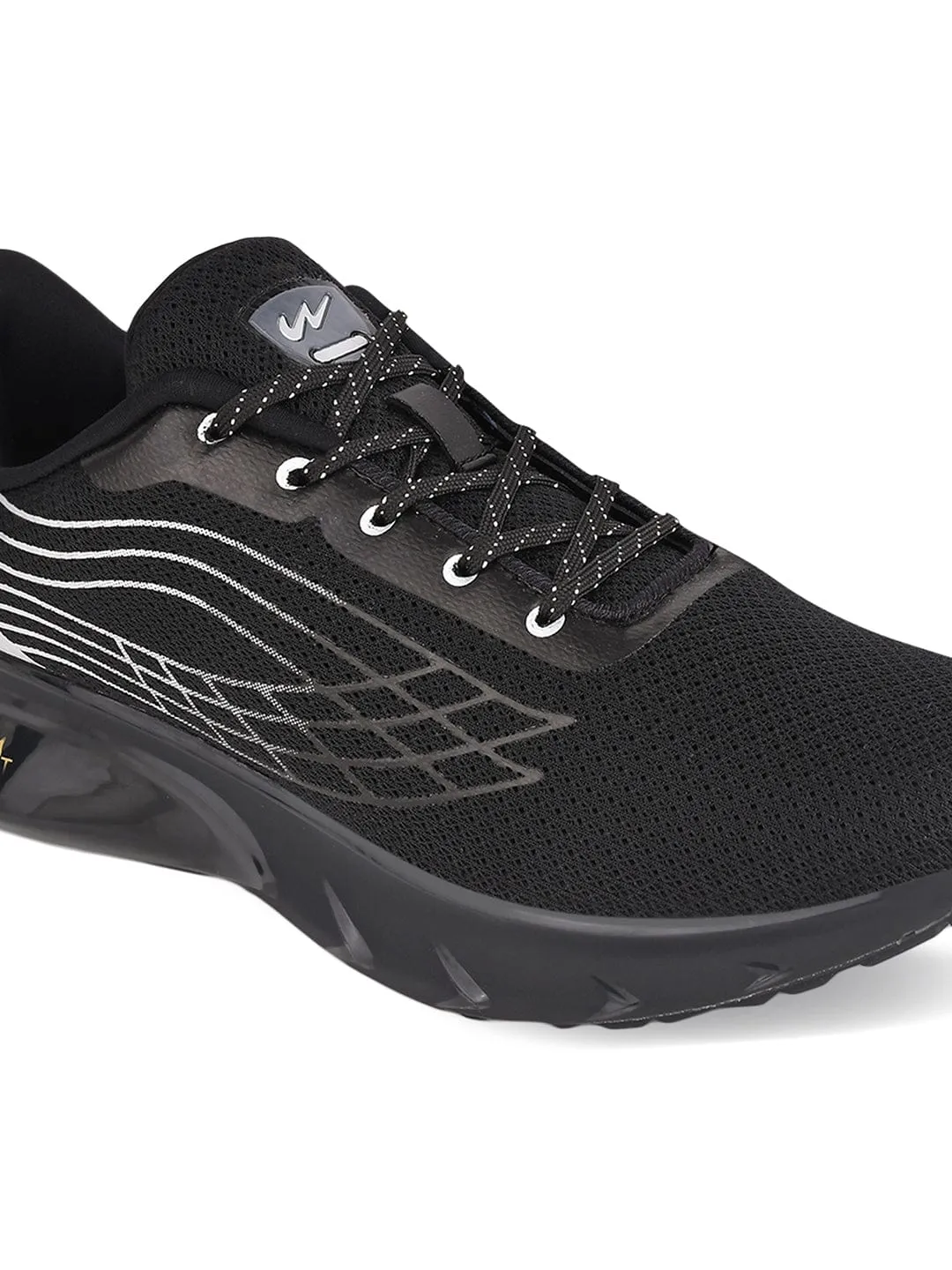 KIZER Black Men's Sports Shoes