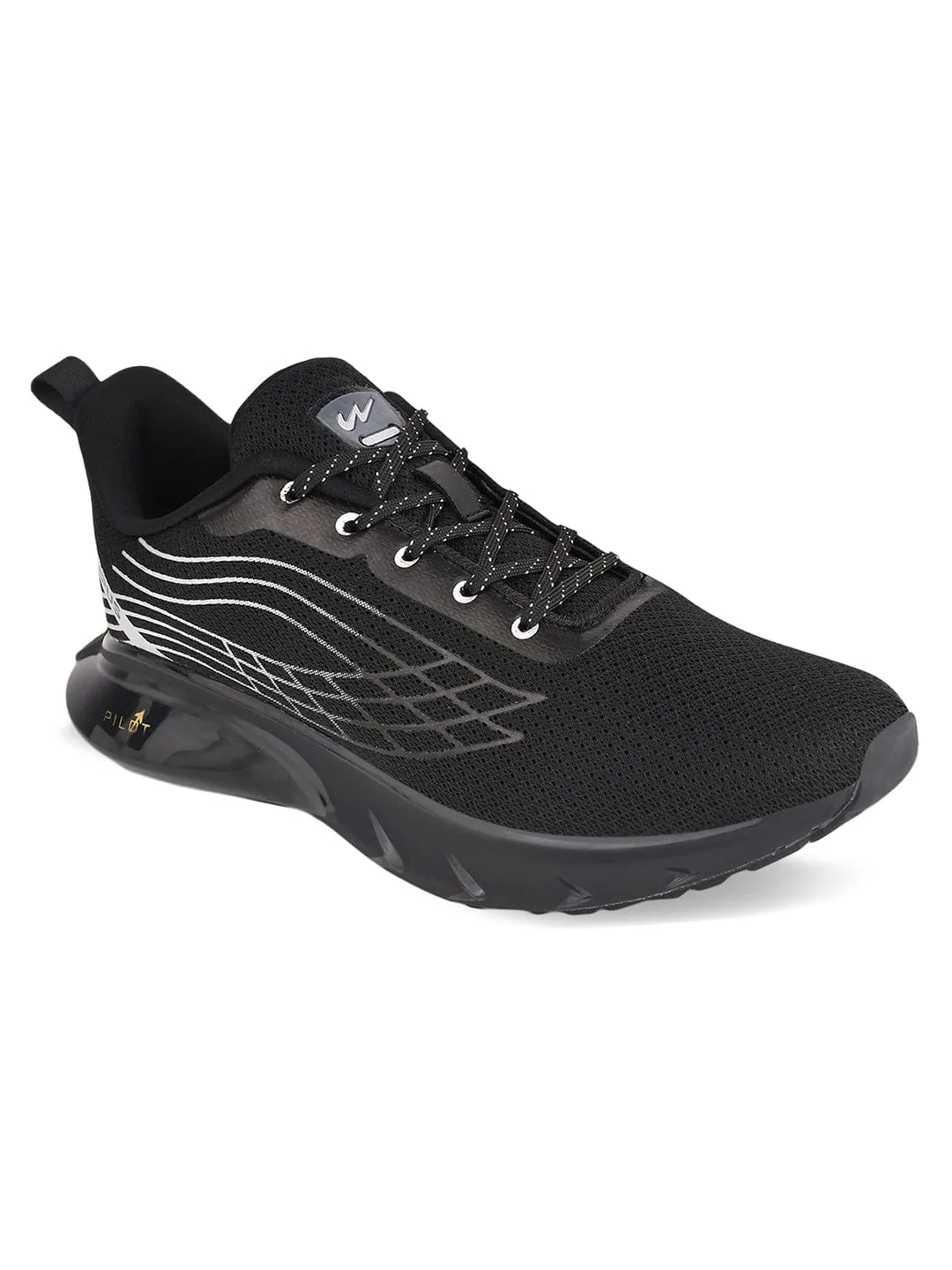 KIZER Black Men's Sports Shoes