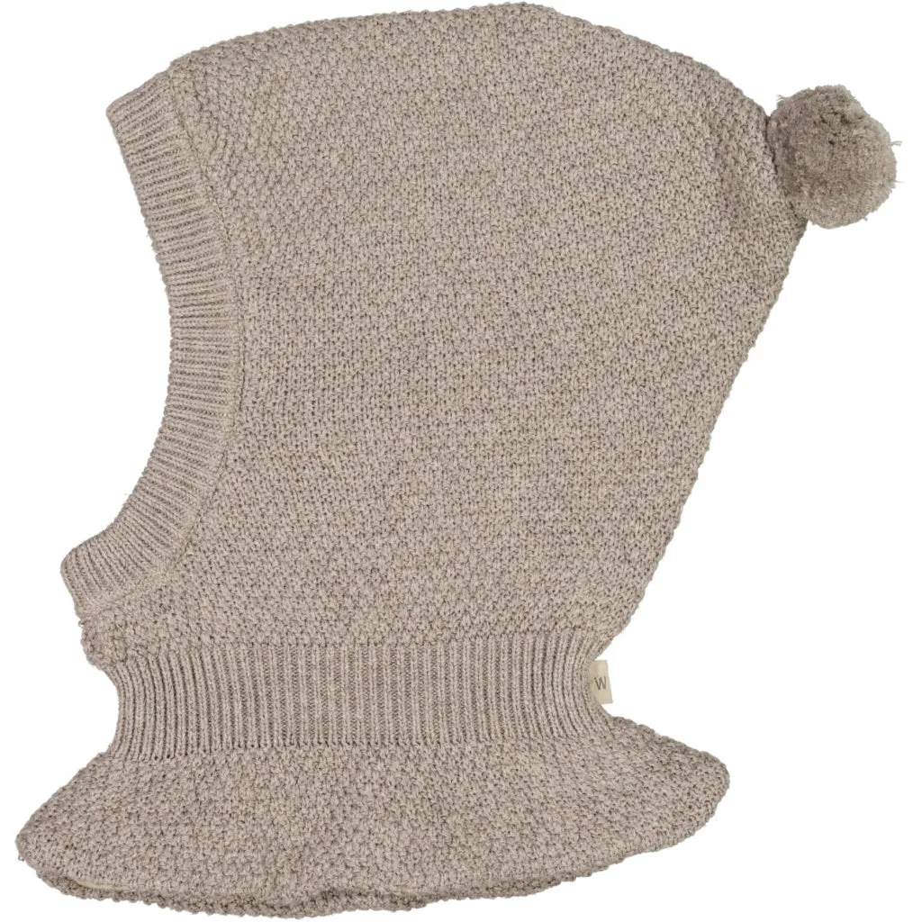 Knitted Balaclava Pomi - warm grey melange