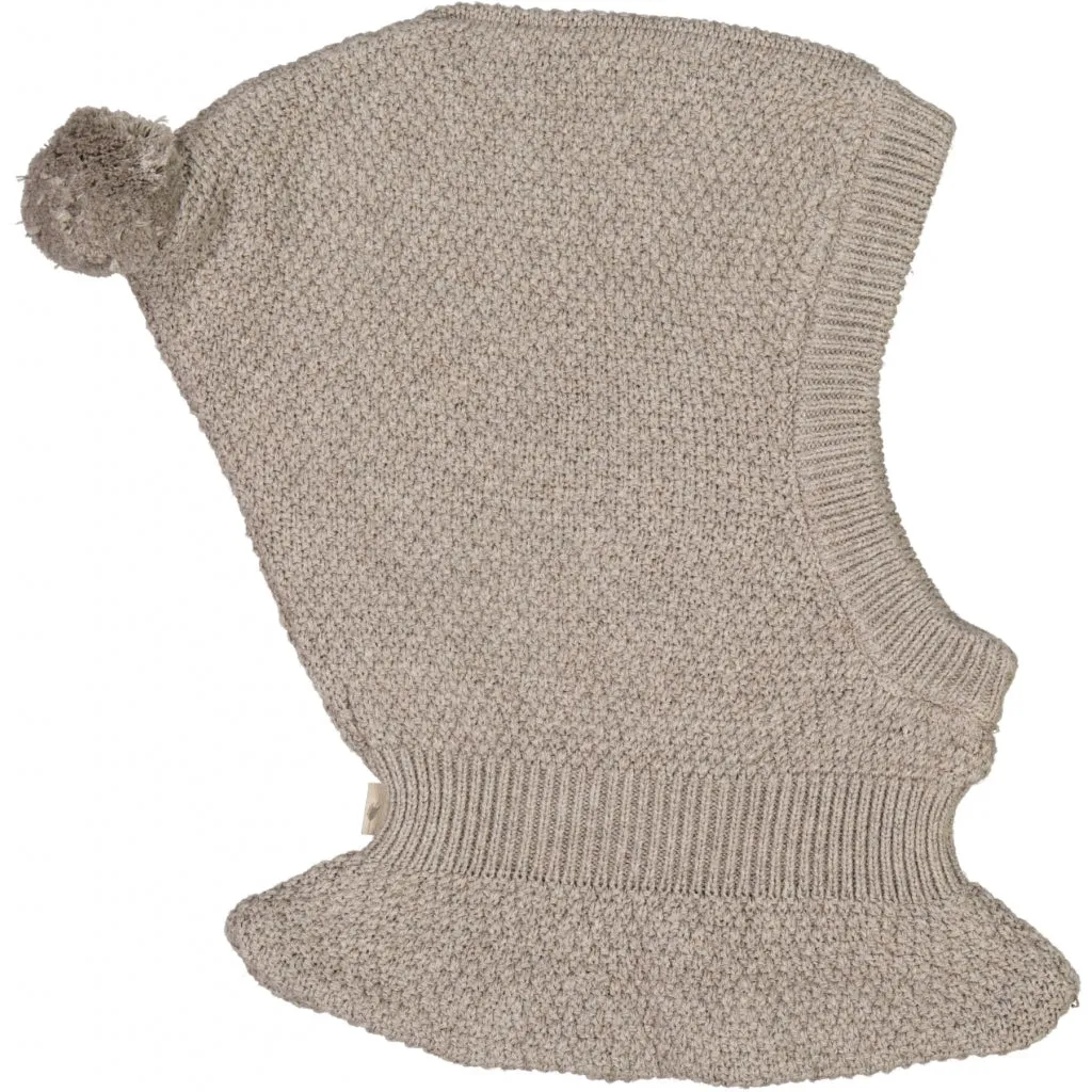 Knitted Balaclava Pomi - warm grey melange