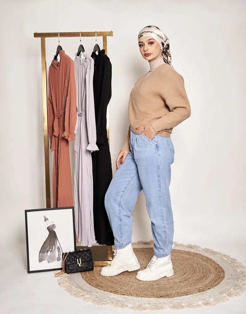 Knitted Crossover Blouse