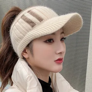 Knitted Open-top Outdoor Sports Winter Visor Hats