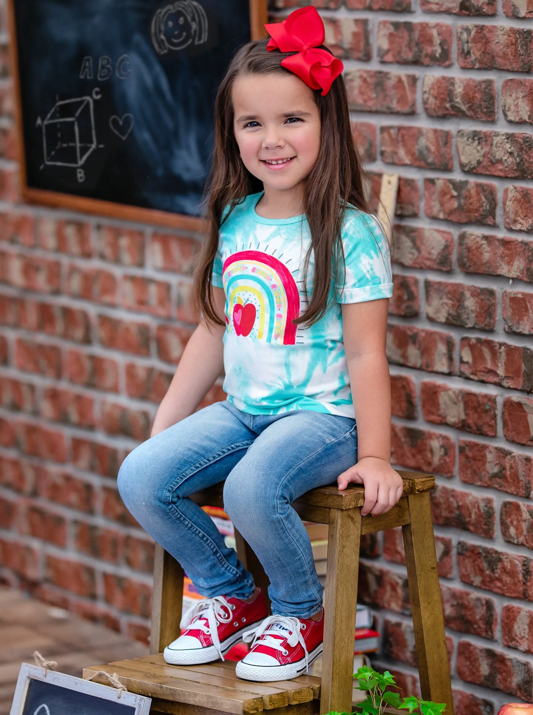 Knowledge Is Power Tie Dye Graphic Top