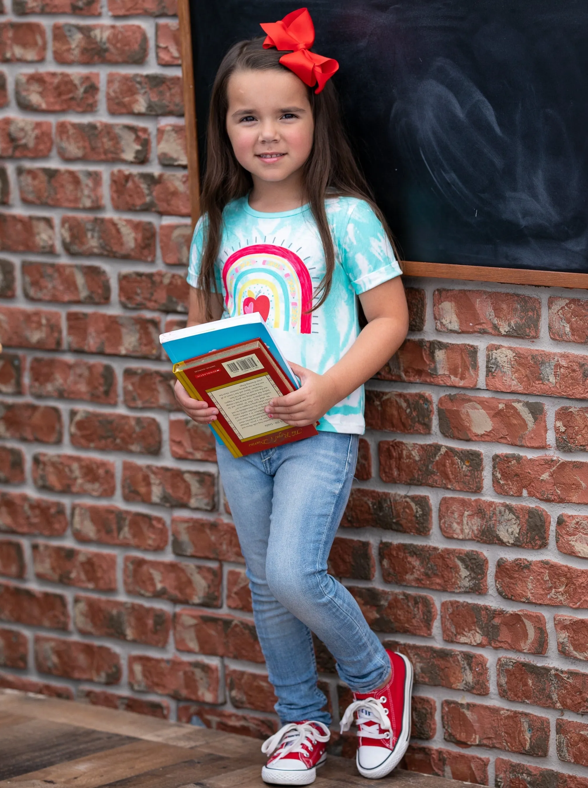 Knowledge Is Power Tie Dye Graphic Top