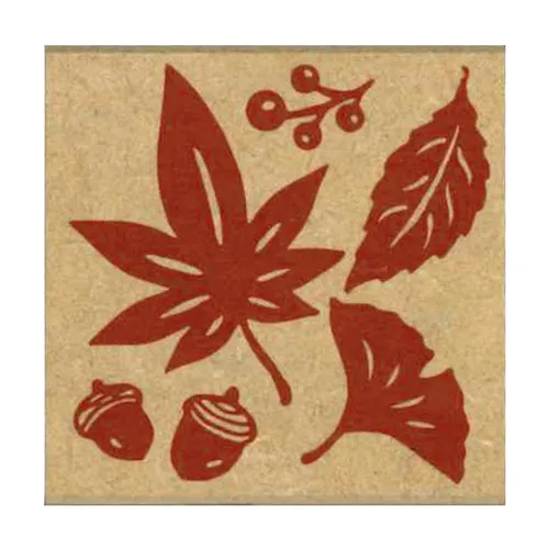 Kodomo No Kao Autumn Plants Retro Stamp
