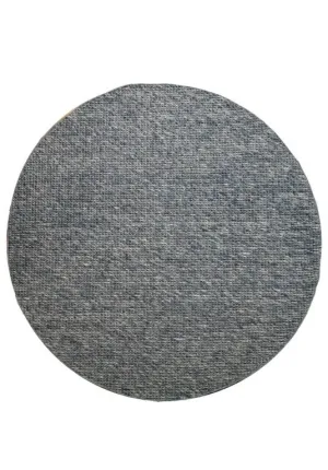 Kody 2m Round Wool Rug - Anthracite Grey