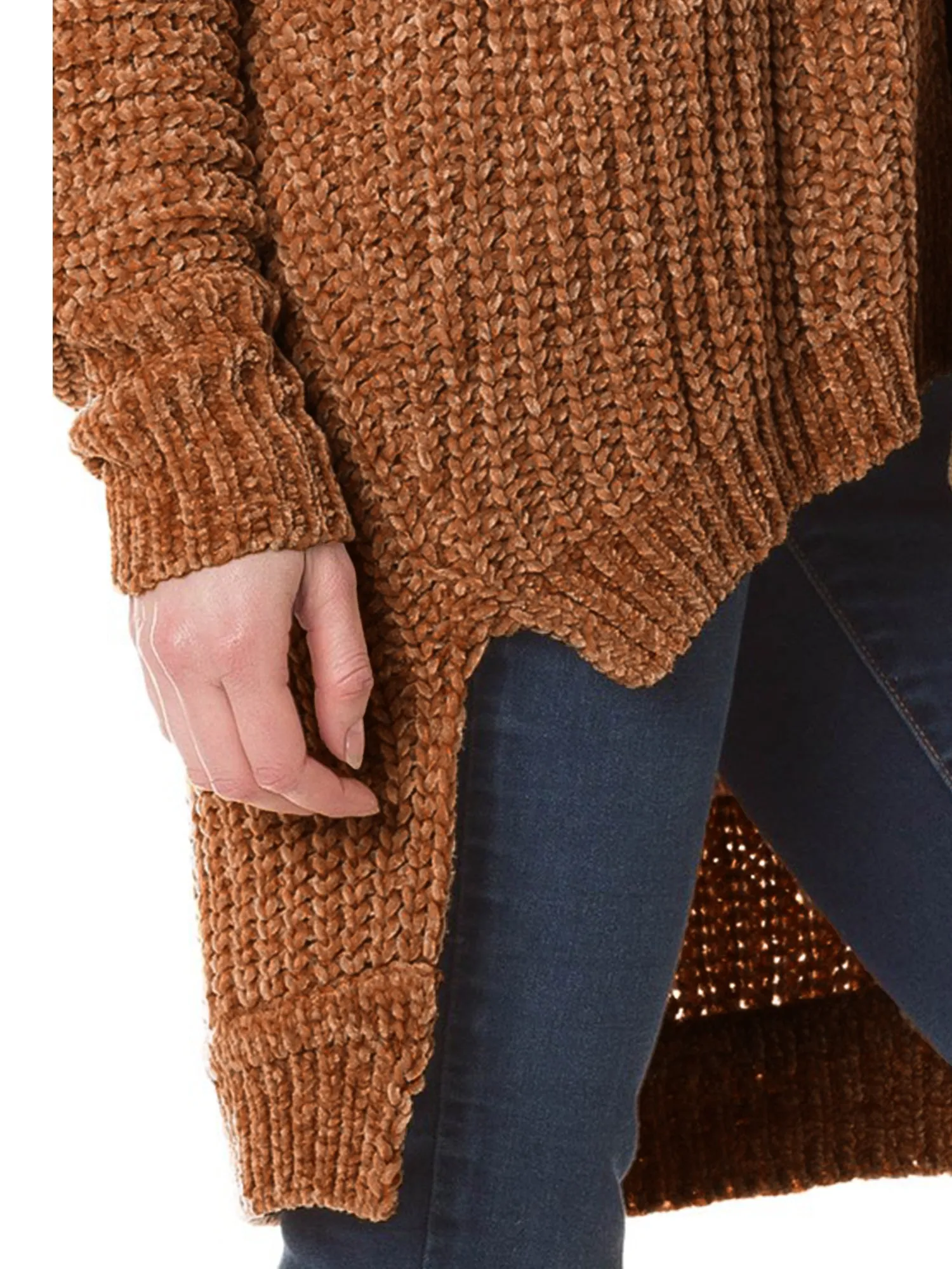 KOGMO Womens Casual Loose Fit Open Front High Low Knit Cardigan