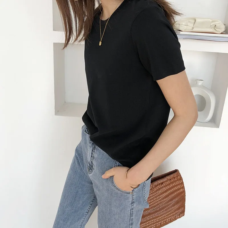 [Korean Style] 6 Colors Soft-Cotton Basic T-shirts