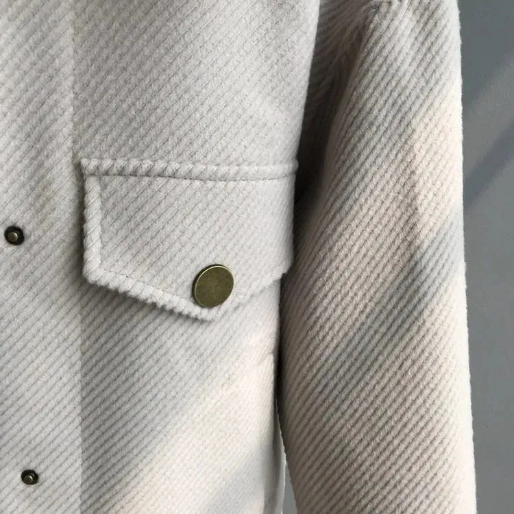 [Korean Style] Alleasa 4 Colors Fleece Collar Jacket