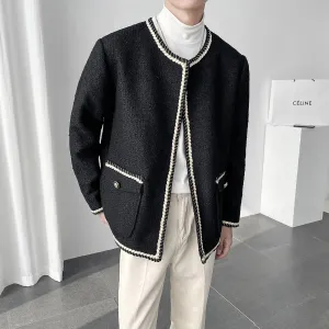 [Korean Style] Black/white Oversize Tweed Jackets