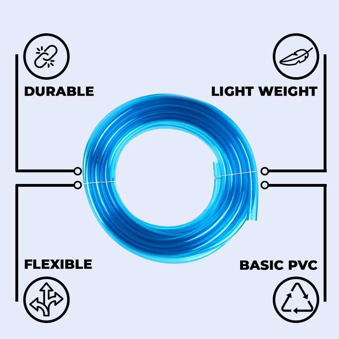 Kuber Industries Basic PVC Water Pipe 10 Meter | Multi-Utility Water Pipe for Garden, Car Cleaning & Pet Cleaning | Durable, Light Weight, & Flexible Hose Pipe for Gardening | Blue | (Pack Of 5)