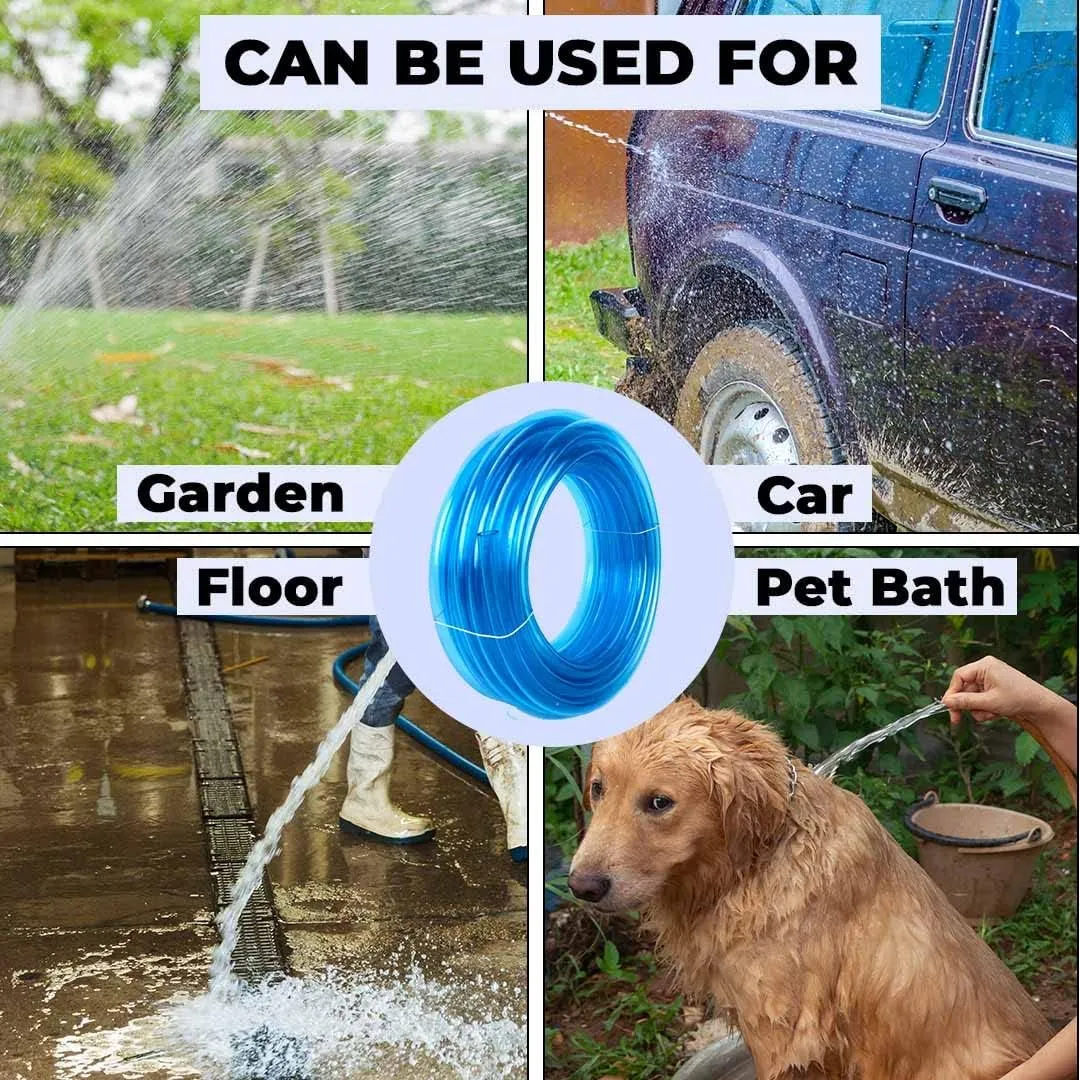 Kuber Industries Basic PVC Water Pipe 10 Meter | Multi-Utility Water Pipe for Garden, Car Cleaning & Pet Cleaning | Durable, Light Weight, & Flexible Hose Pipe for Gardening | Blue | (Pack Of 5)