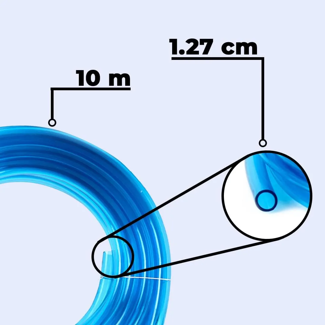 Kuber Industries Basic PVC Water Pipe 10 Meter | Multi-Utility Water Pipe for Garden, Car Cleaning & Pet Cleaning | Durable, Light Weight, & Flexible Hose Pipe for Gardening | Blue | (Pack Of 5)