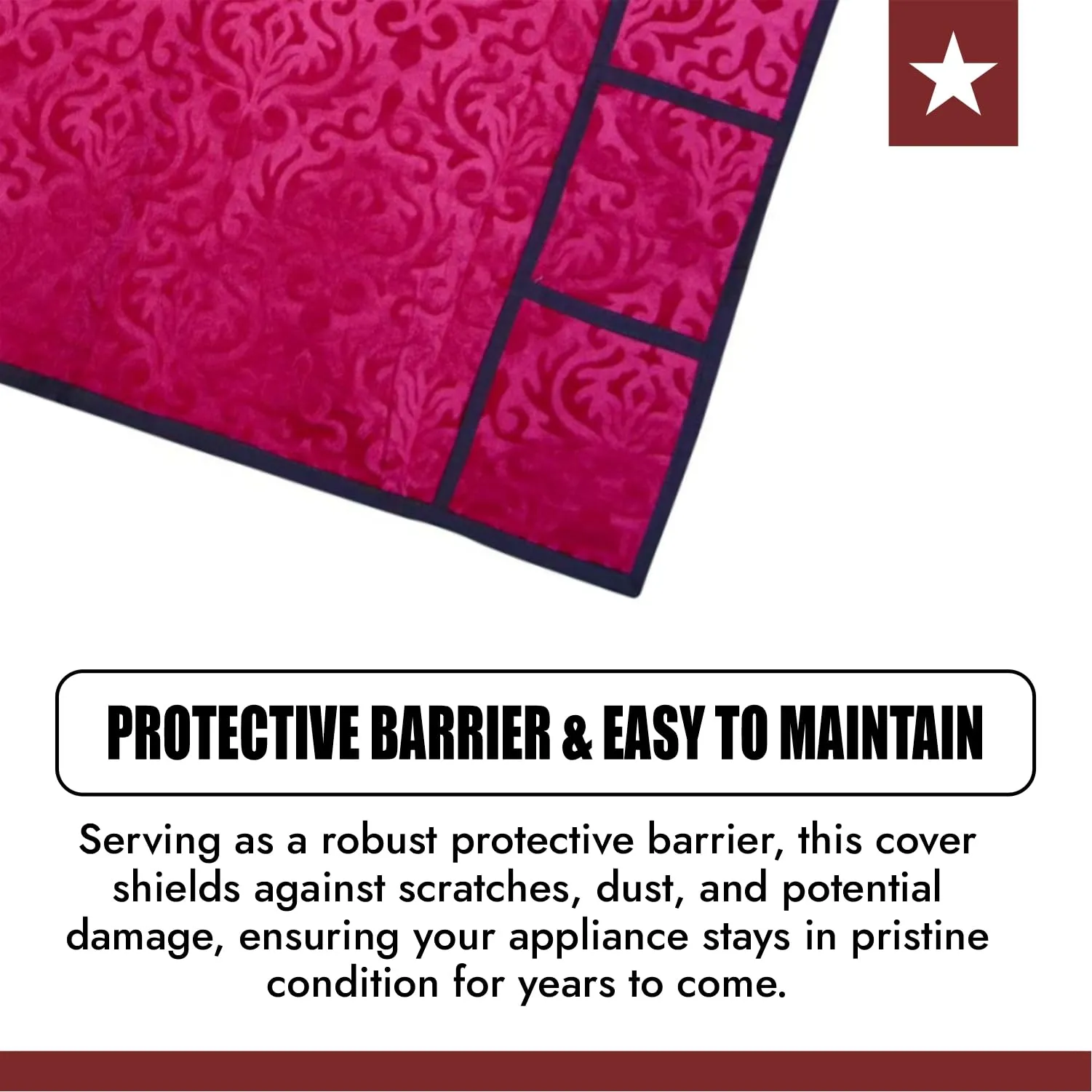 Kuber Industries Fridge Top Cover | Fridge Top Cover with Pockets | Refrigerator Top Cover for Kitchen | Fridge Top Cover with 6 Utility Pockets | Velvet Fridge Top Cover | Pink