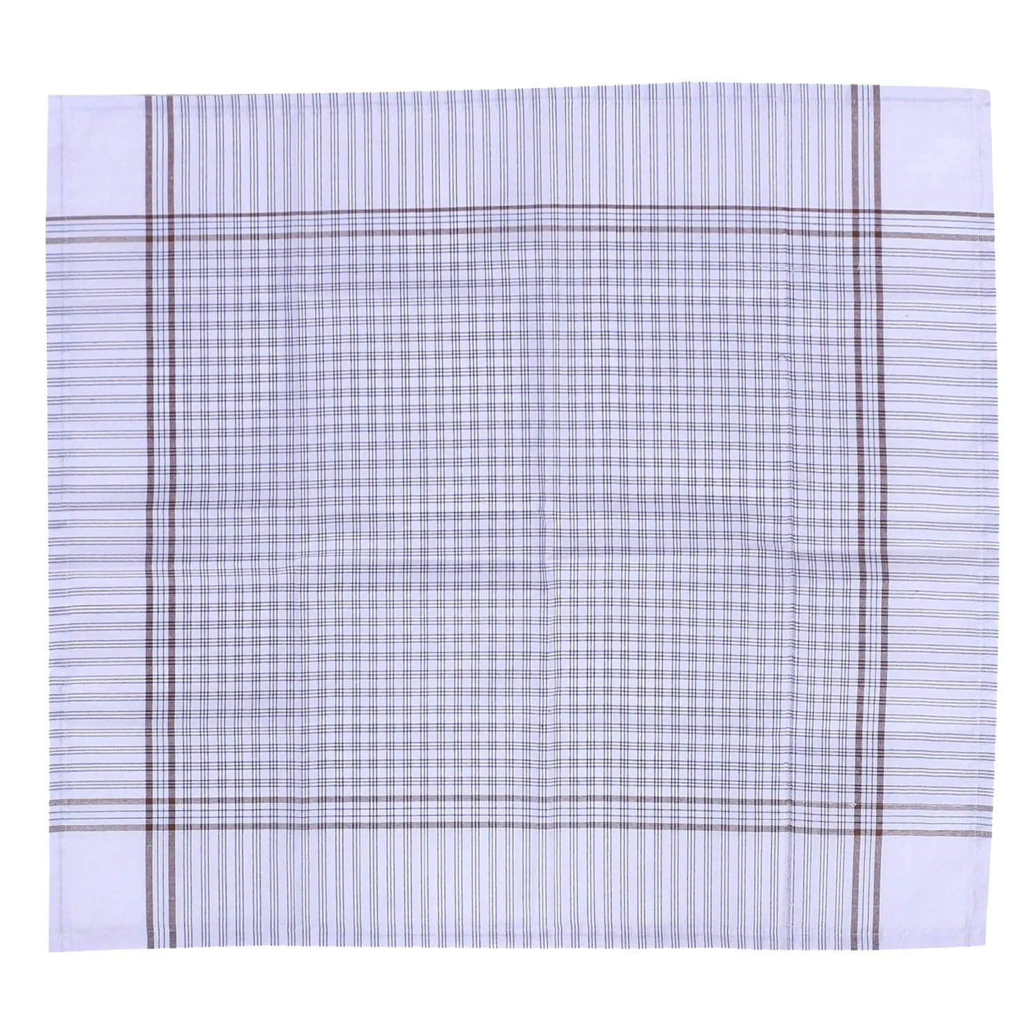 Kuber Industries Handkerchiefs | Soft Cotton | Hankies for Mans | Hankies for Boys | Lining Check | Rumal for Mans | Boys | Wicking Sweat | Set of 12 | White