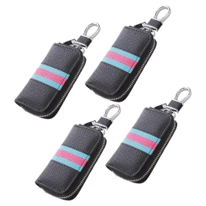 Kuber Industries Key Case|Keychain/Keyring/Key Tag|Car Key Clip, Key Holder, Key Organizer-Pack of 4 (Black)