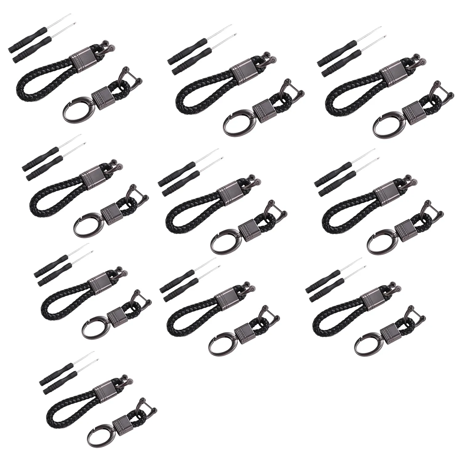 Kuber Industries Keychain/Keyring/Key Tag|Car Key Clip, Key Holder, Key Organizer|Pack of 10| (Black)