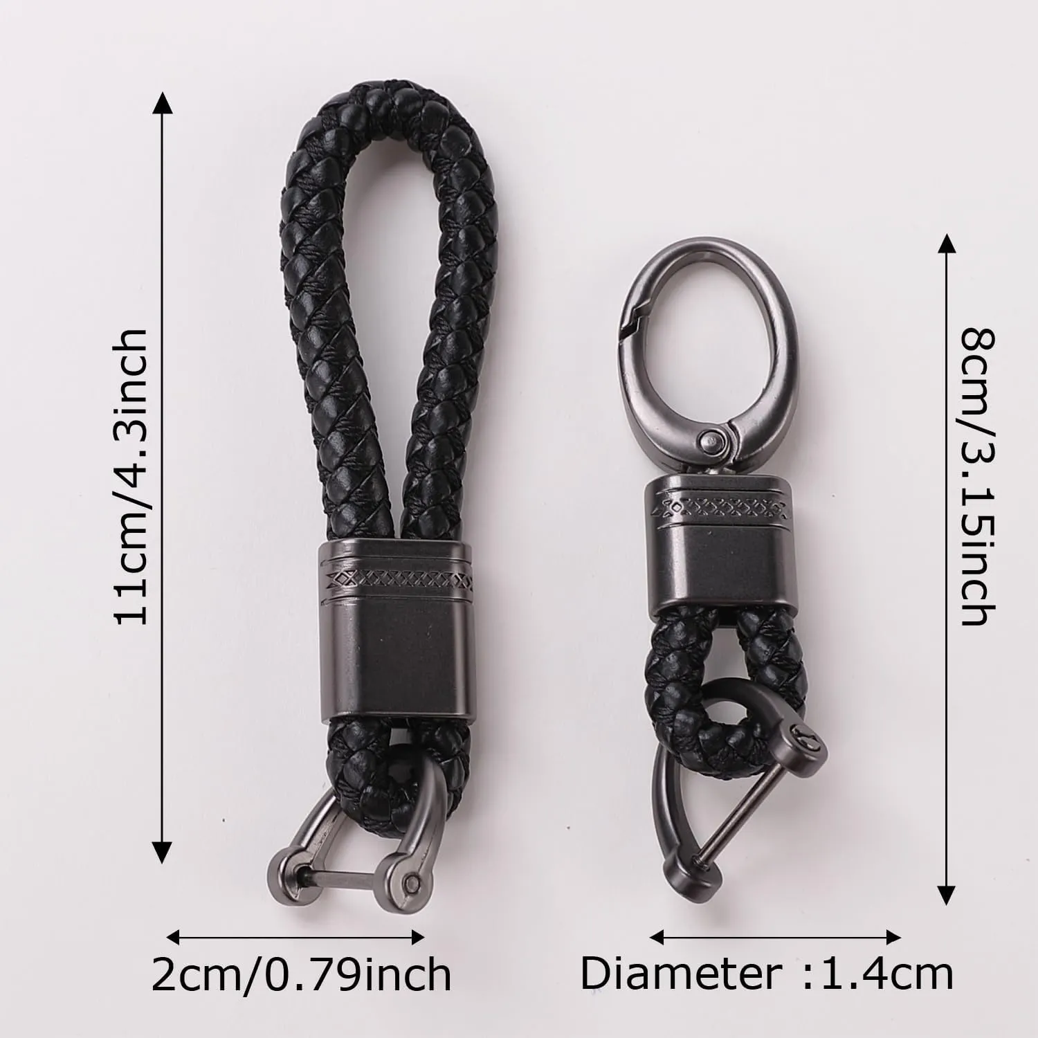 Kuber Industries Keychain/Keyring/Key Tag|Car Key Clip, Key Holder, Key Organizer|Pack of 10| (Black)