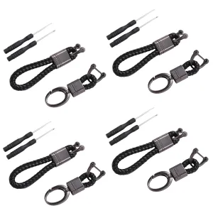 Kuber Industries Keychain/Keyring/Key Tag|Car Key Clip, Key Holder, Key Organizer|Pack of 4| (Black)