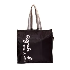 Kuber Industries Lunch Bag | Parachute Lunch Bag | Lunch Bag for Office | Lunch Bag for College | Lunch Bag for Adults | Zipper Lunch Bag with Handle | The Lunch Bag | Black