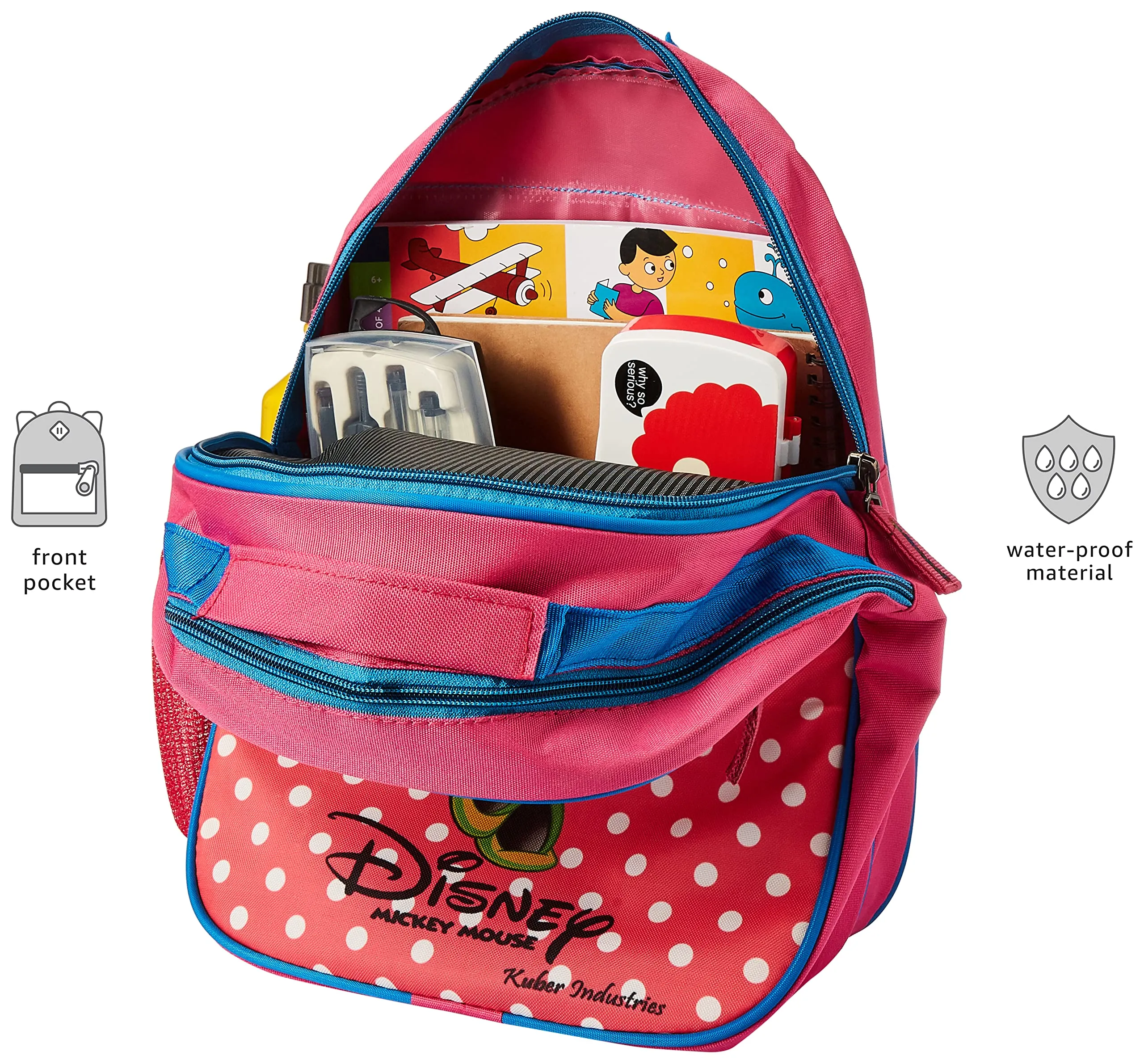 Kuber Industries Marvel Iron-man School Bag | Kids School Bags | Student Bookbag | School Bag for Girls & Boys | School Backpack for Kids | 2 Compartments School Bag | Small | Red