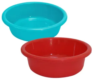 Kuber Industries Multiuses Unbreakable Plastic Knead Dough Basket/Basin Bowl For Home & Kitchen 6 Ltr- Pack of 2 (Sky Blue & Red)
