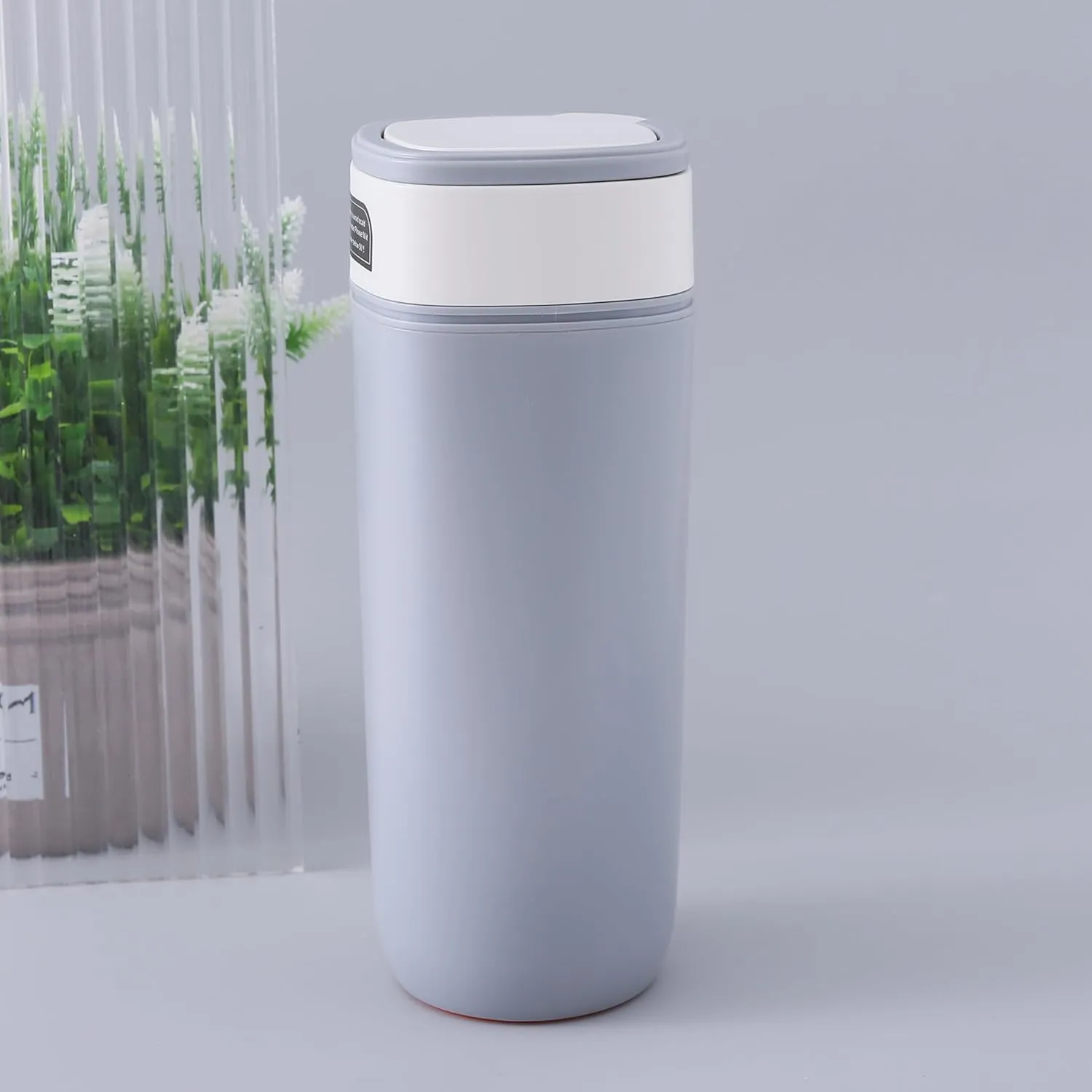 Kuber Industries Pack of 5 Anti-Fall Insulated Coffee Tumbler with Suction Bottom | Leak-Proof Stainless Steel Tumbler | Coffee Tumbler with Lid and Handle | 480 ML | Gray