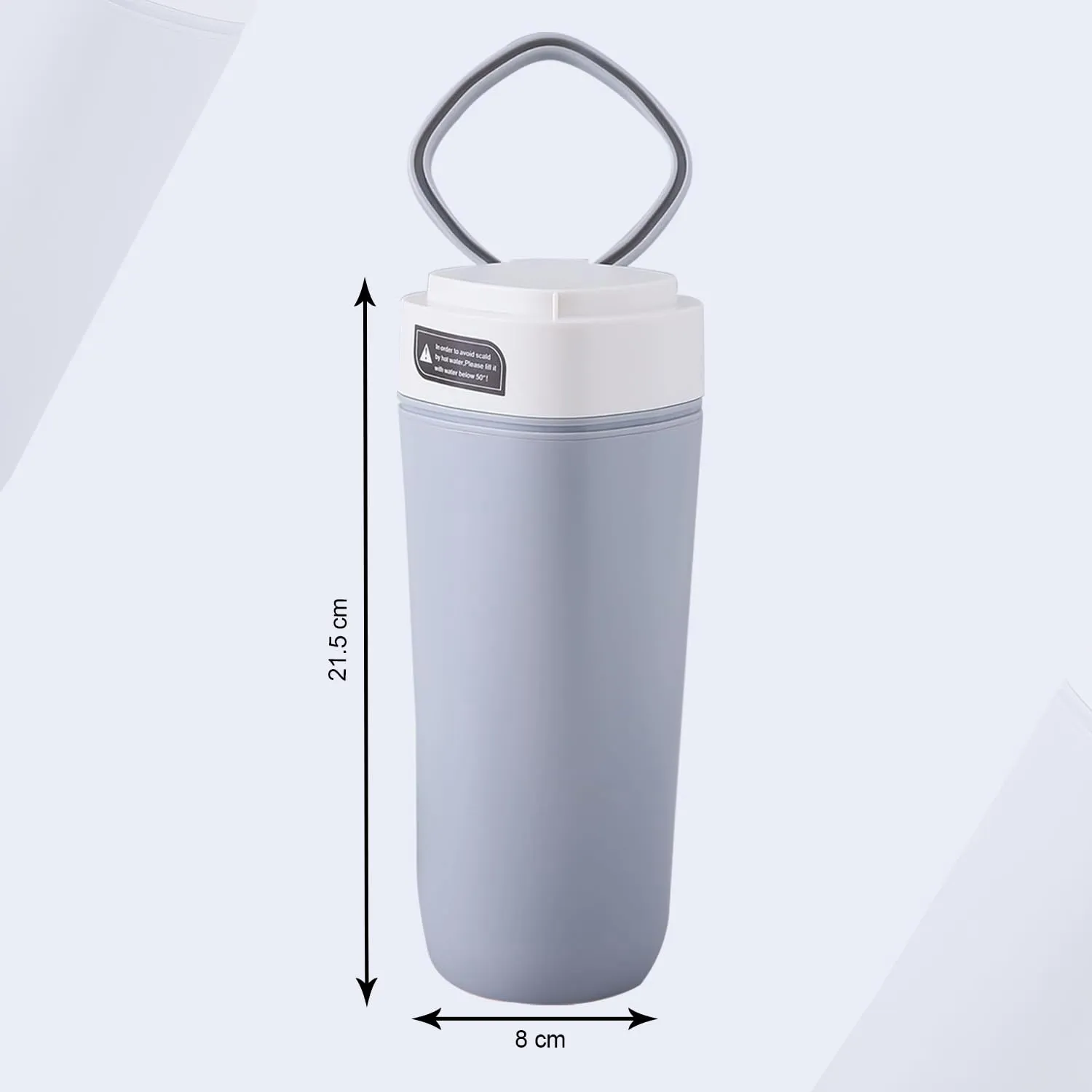 Kuber Industries Pack of 5 Anti-Fall Insulated Coffee Tumbler with Suction Bottom | Leak-Proof Stainless Steel Tumbler | Coffee Tumbler with Lid and Handle | 480 ML | Gray