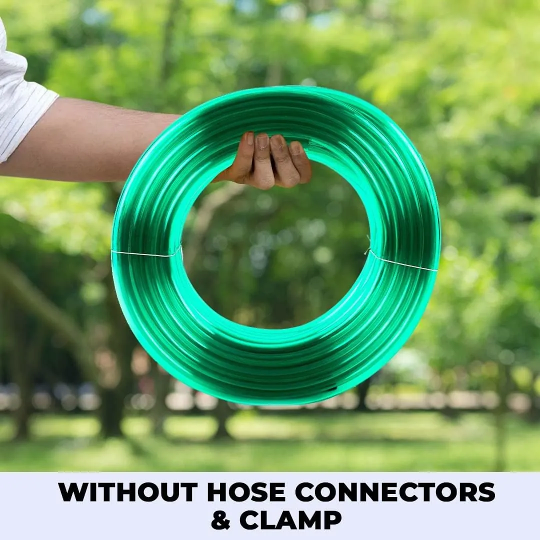 Kuber Industries PVC Water Pipe 15 Meter | Multi-Utility Water Pipe for Garden, Car Cleaning & Pet Cleaning | Durable, Light Weight, & Flexible Hose Pipe for Gardening | Green | (Pack Of 4)