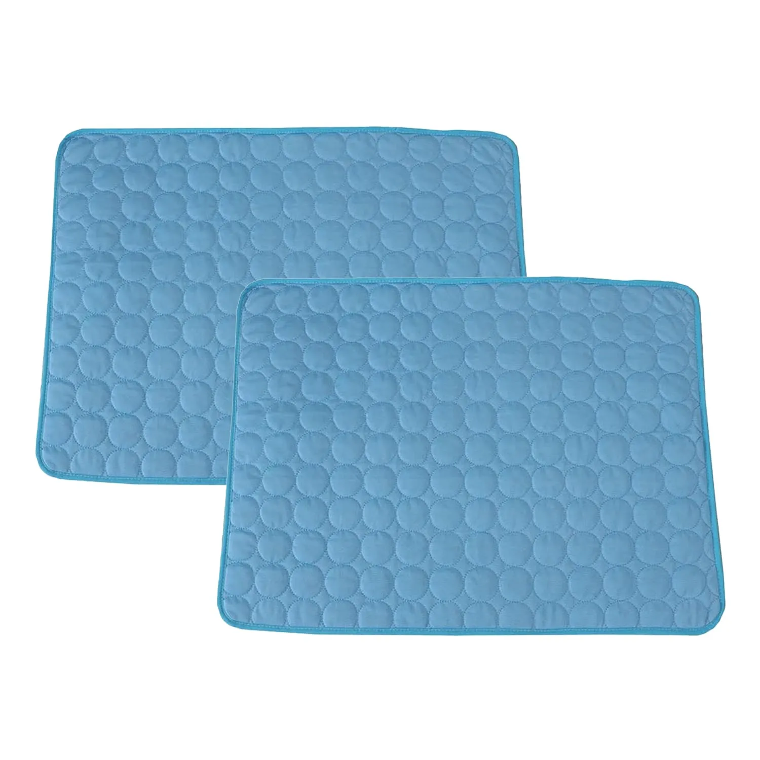 Kuber Industries Rectangular Dog & Cat Bed|Premium Cool Ice Silk with Polyester With Bottom Mesh|Multi-Utility Self-Cooling Pad For Dog & Cat|Light-weight & Durable Dog Bed|ZQCJ001B-XL|Blue(Pack Of 2)
