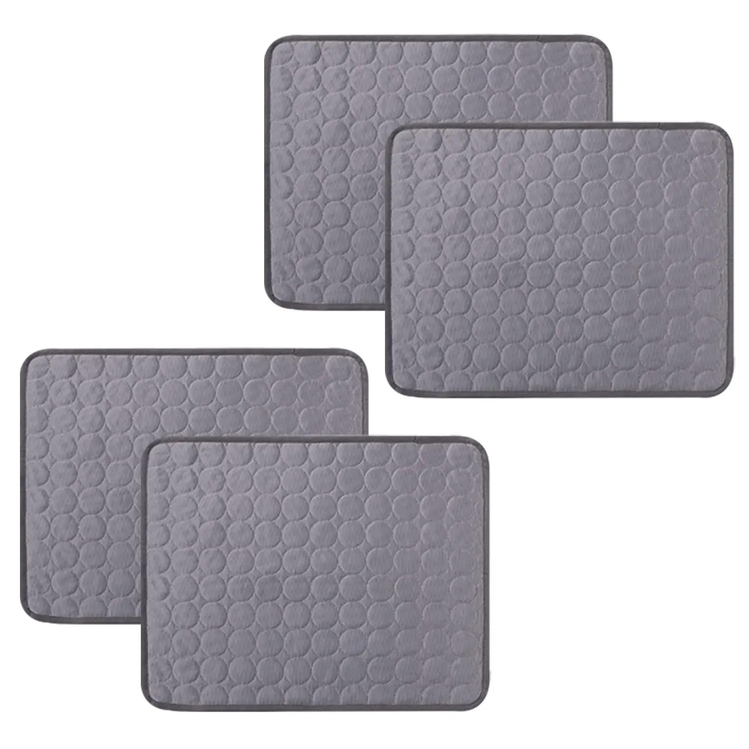 Kuber Industries Rectangular Dog & Cat Bed|Premium Cool Ice Silk with Polyester With Bottom Mesh|Multi-Utility Self-Cooling Pad For Dog & Cat|Light-weight & Durable Dog Bed|ZQCJ001G-XS|Grey(Pack Of 4)
