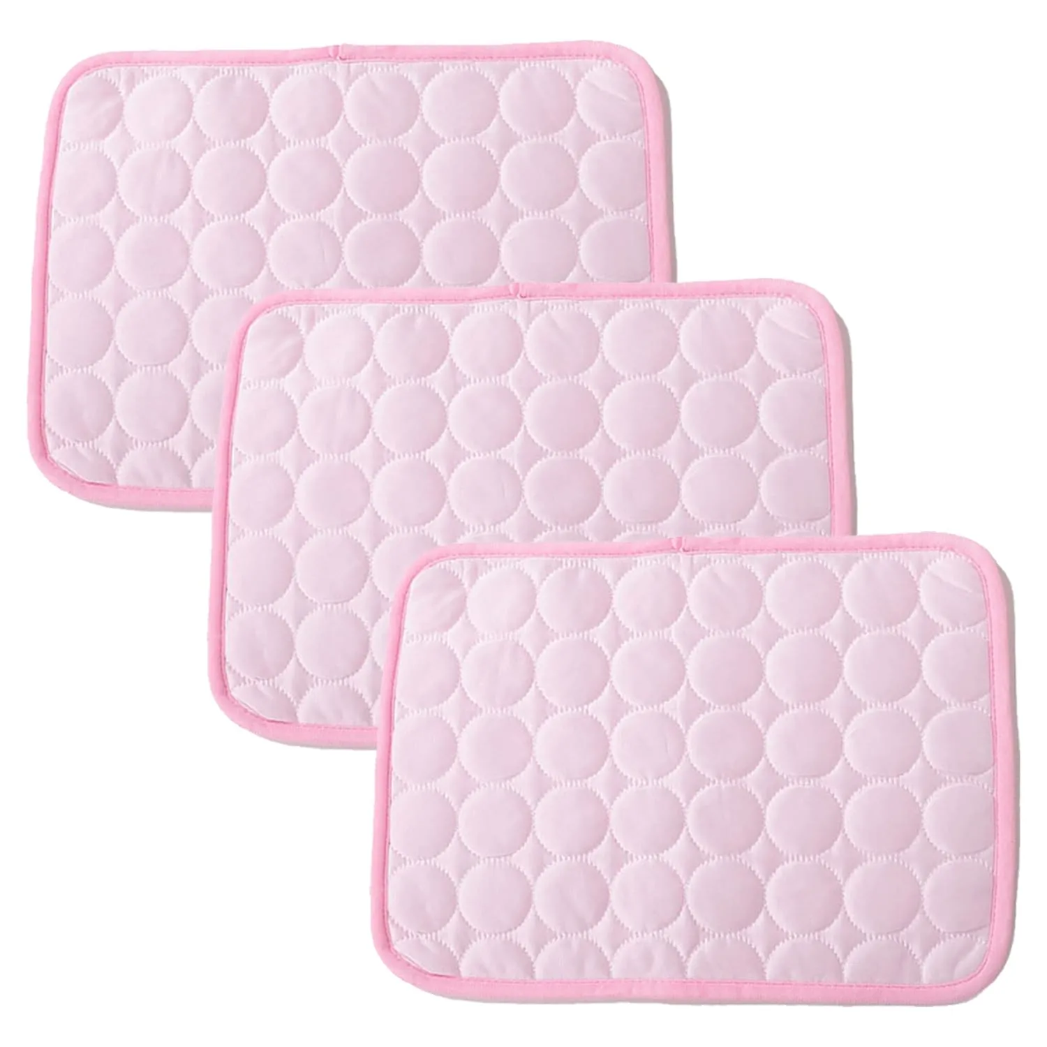 Kuber Industries Rectangular Dog & Cat Bed|Premium Cool Ice Silk with Polyester With Bottom Mesh|Multi-Utility Self-Cooling Pad For Dog & Cat|Light-weight & Durable Dog Bed|ZQCJ001P-L|Pink (Pack Of 3)