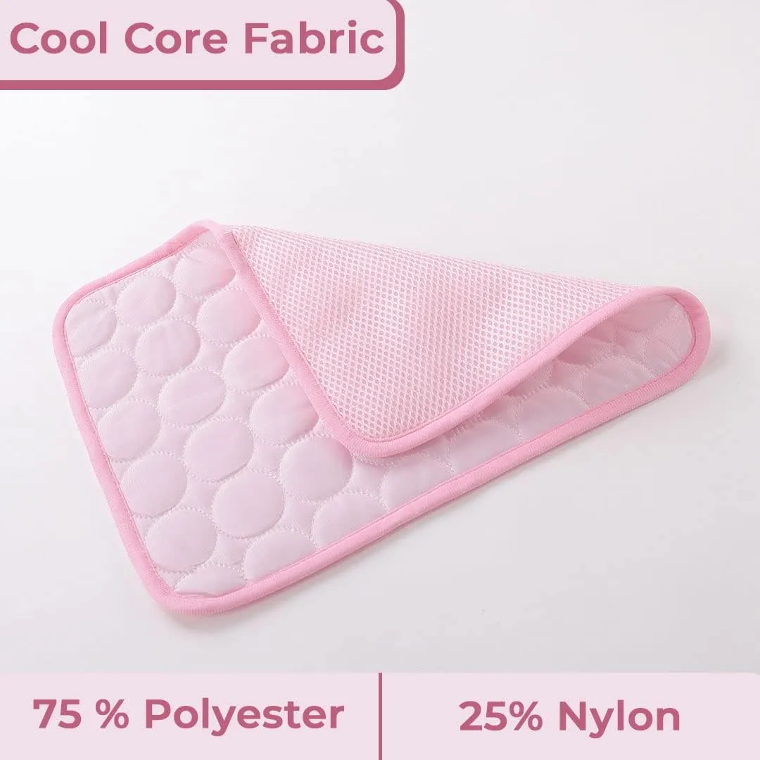 Kuber Industries Rectangular Dog & Cat Bed|Premium Cool Ice Silk with Polyester With Bottom Mesh|Multi-Utility Self-Cooling Pad For Dog & Cat|Light-weight & Durable Dog Bed|ZQCJ001P-S|Pink (Pack Of 5)