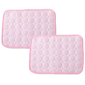 Kuber Industries Rectangular Dog & Cat Bed|Premium Cool Ice Silk with Polyester With Bottom Mesh|Multi-Utility Self-Cooling Pad For Dog & Cat|Light-weight & Durable Dog Bed|ZQCJ001P-XS|Pink(Pack Of 2)