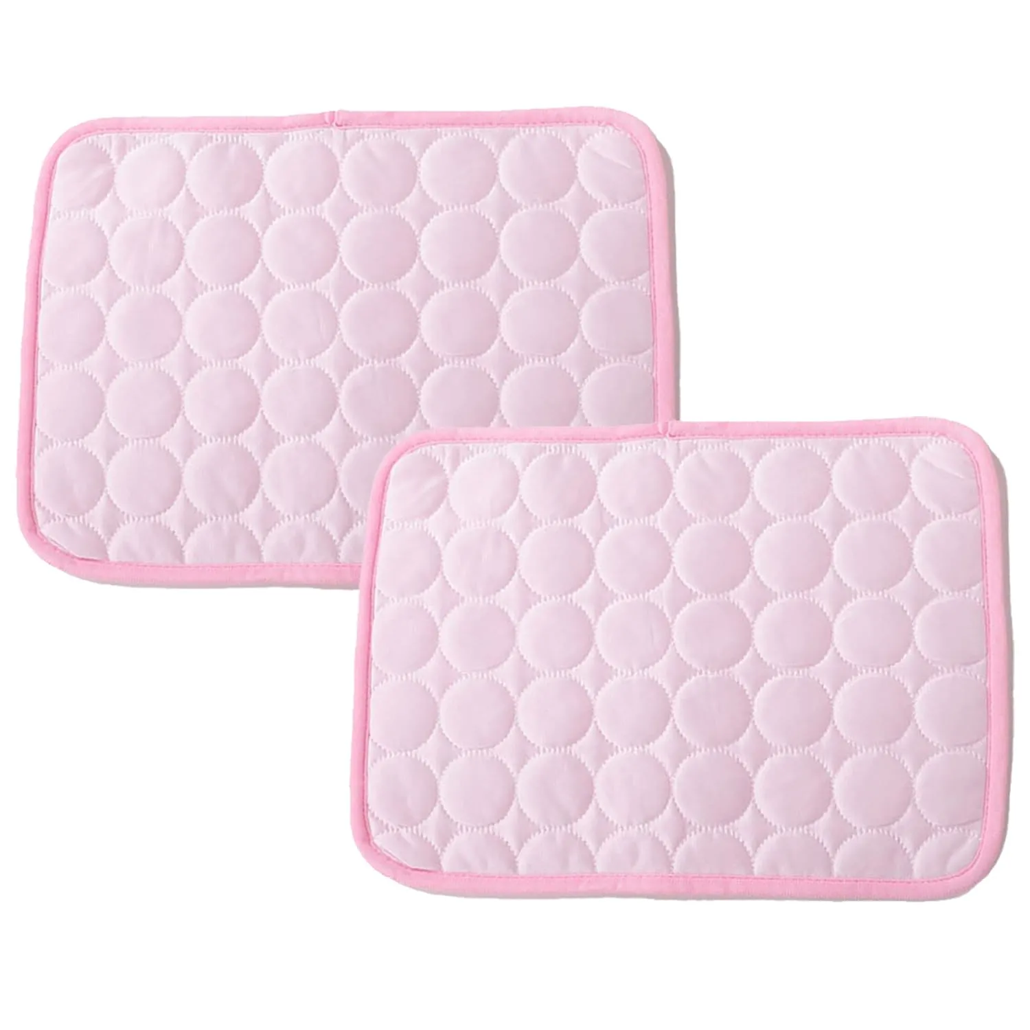 Kuber Industries Rectangular Dog & Cat Bed|Premium Cool Ice Silk with Polyester With Bottom Mesh|Multi-Utility Self-Cooling Pad For Dog & Cat|Light-weight & Durable Dog Bed|ZQCJ001P-XS|Pink(Pack Of 2)