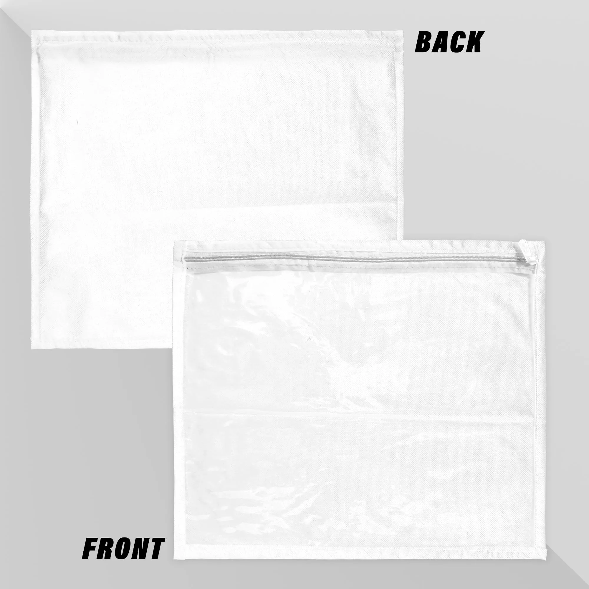 Kuber Industries Saree Cover | Clothes Storage Bag | Single Packing Saree with Zip Closure | Wardrobe Organizer | Cloth Stoarge Organizer | Plain Saree Cover | Pack of 12 | White